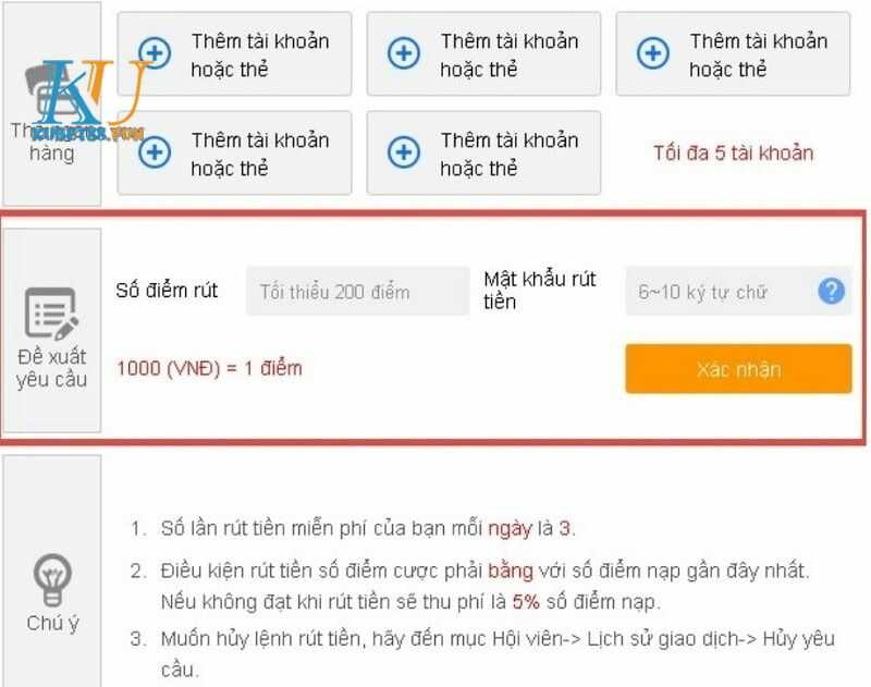 Cách rút tiền KUBET - KU casino thành công 100% 1 Hướng dẫn cách rút tiền Kubet trên máy tính